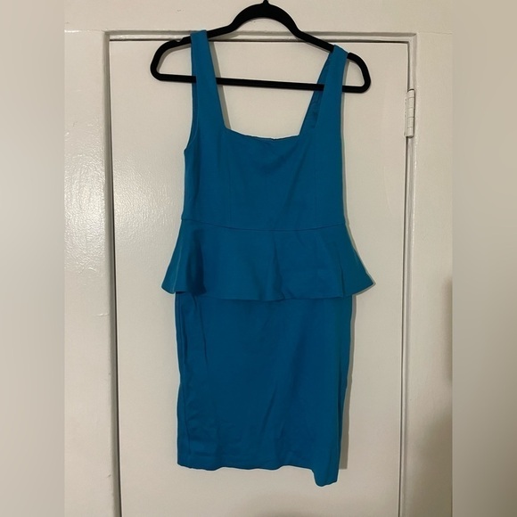 Alice + Olivia Teal Blue Peplum Dress Size 6 - Picture 2 of 12